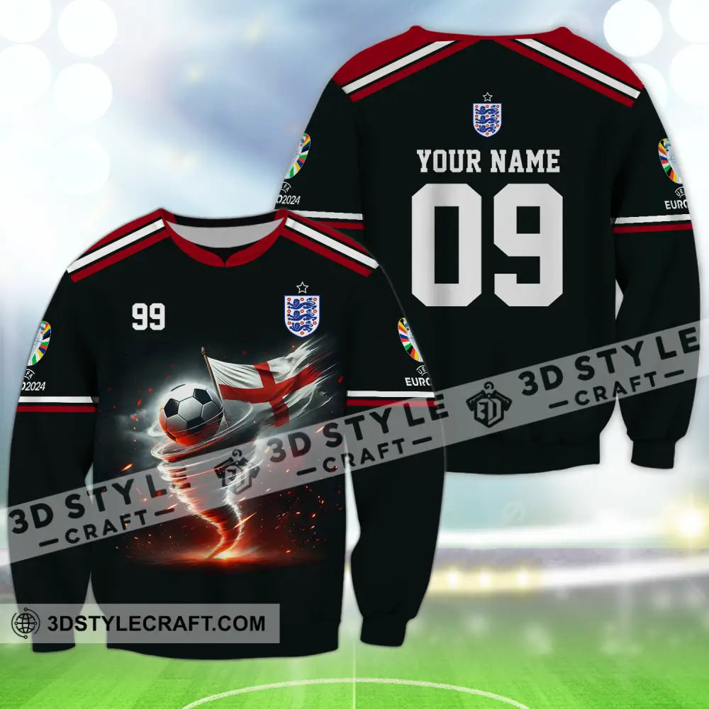 Unisex Shirt - Custom Name And Number Euro 2024 National Team England Long Sleeve / S T-Shirt