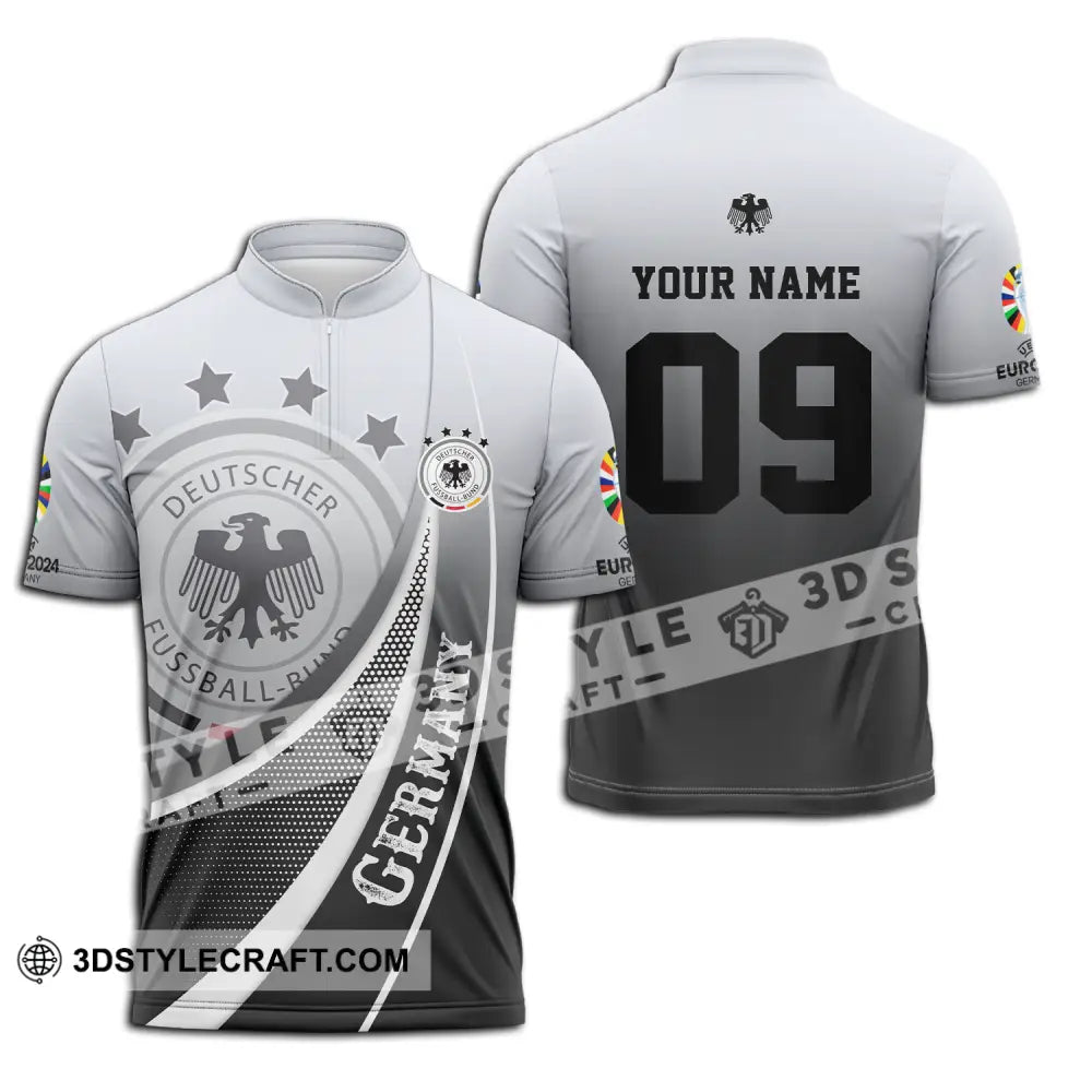 Unisex Shirt - Custom Name And Number Euro 2024 National Team Germany Deutsche Zipper Polo / S