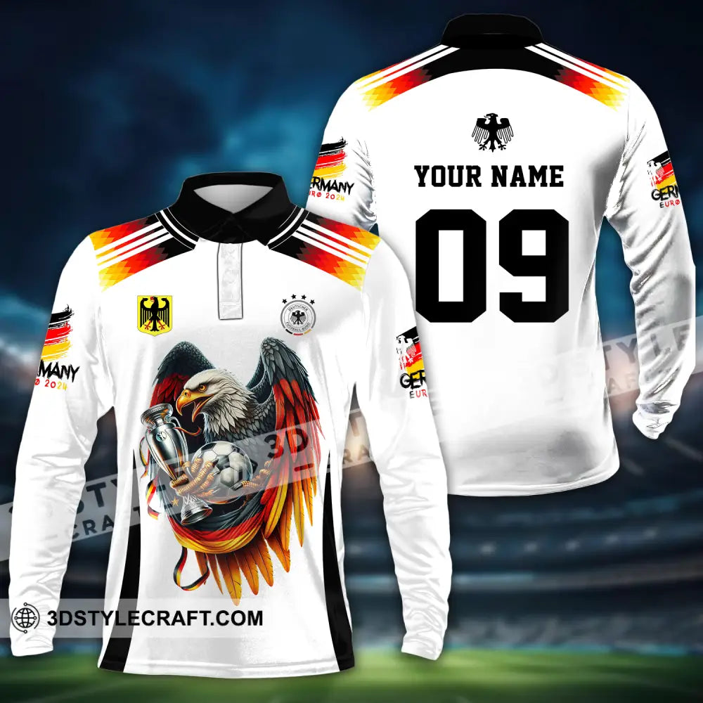 Unisex Shirt - Custom Name And Number Euro 2024 National Team Germany Eagle Hugs The Ball Long