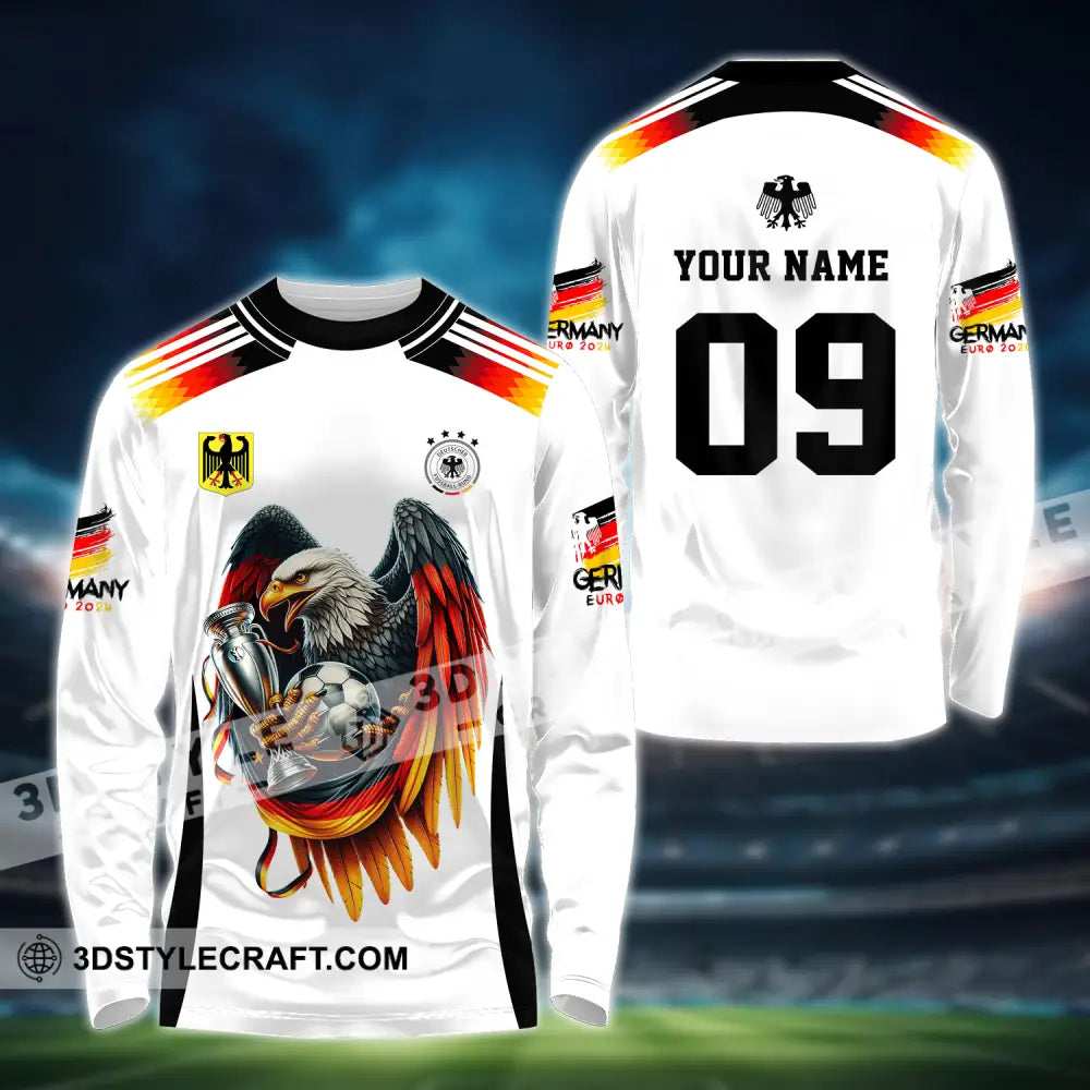 Unisex Shirt - Custom Name And Number Euro 2024 National Team Germany Eagle Hugs The Ball Long