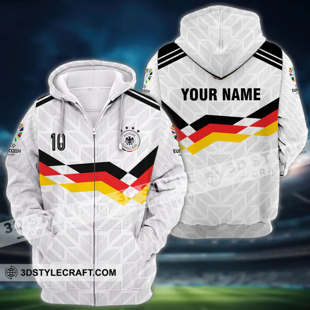 Unisex Shirt - Custom Name And Number Euro 2024 National Team Germany Zipper Hoodie / S T-Shirt