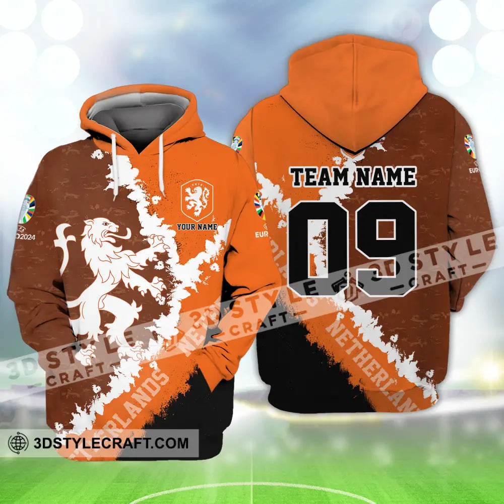 Unisex Shirt - Custom Name And Number Euro 2024 National Team Netherlands Hoodie / S T-Shirt