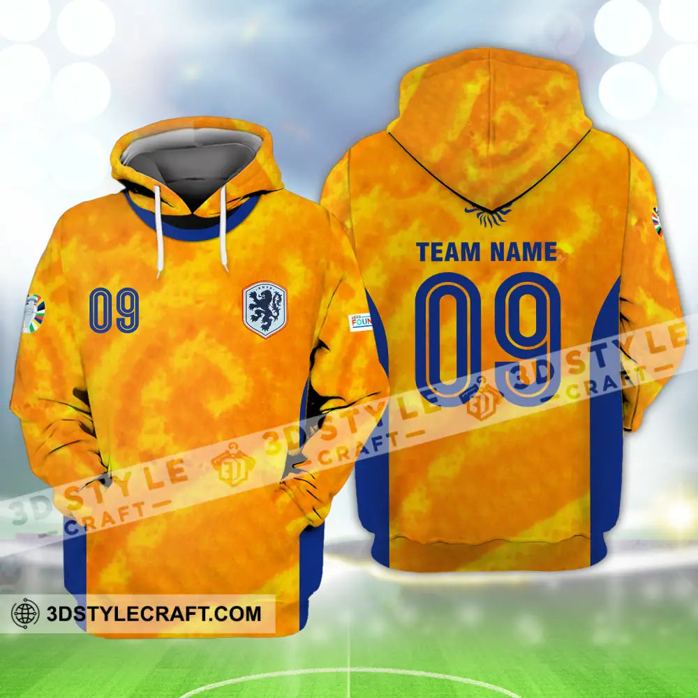 Unisex Shirt - Custom Name And Number Euro 2024 National Team Netherlands Knvb Hoodie / S T-Shirt