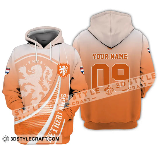 Unisex Shirt - Custom Name And Number Shirt, Euro 2024 National Team, Netherlands Orange Shirt style option 4