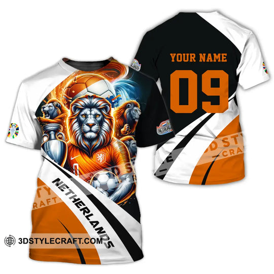 Unisex Shirt - Custom Name And Number Euro 2024 Shirt National Team, Orange Lion Netherlands style option 2