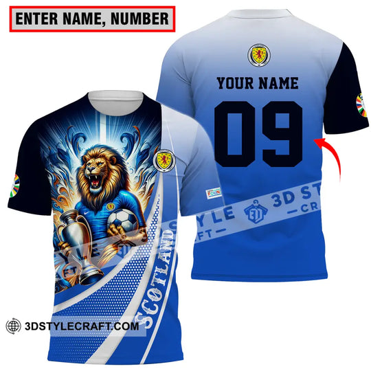 Unisex Shirt - Custom Name And Number Euro 2024 Shirt National Team, Scotland Lion Holding Cup style option 1