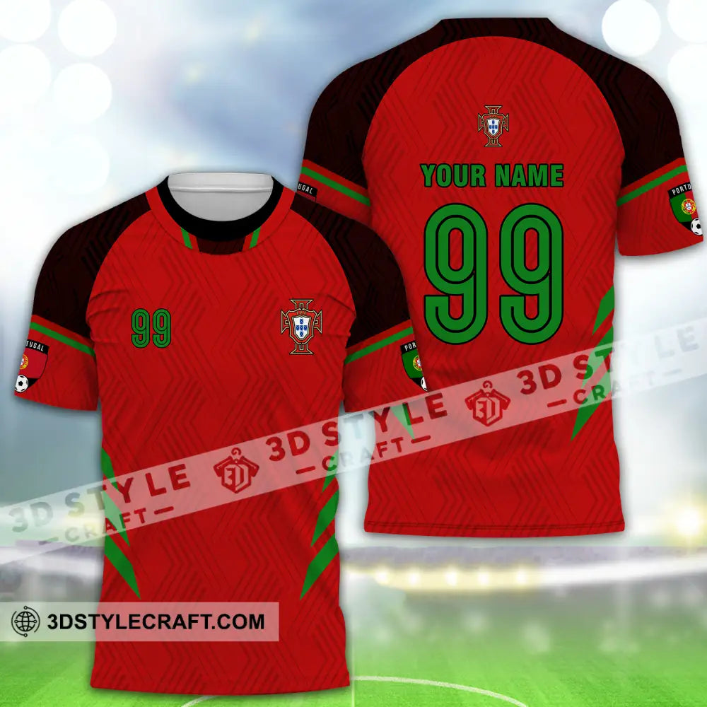 Unisex Shirt - Custom Name And Number Euro 2024 Portugal National Team Red T-Shirt / S T-Shirt