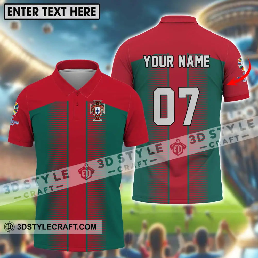 Unisex Shirt - Custom Name And Number Euro 2024 Portugal National Team T-Shirt