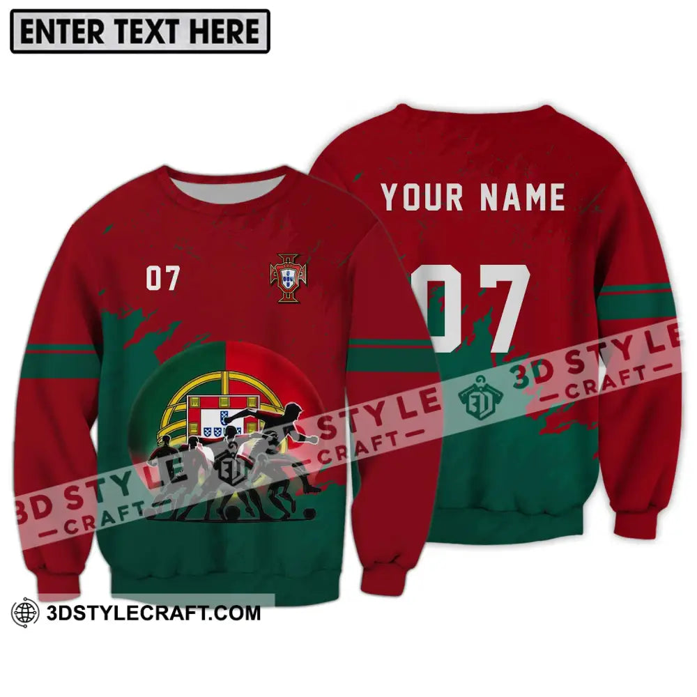 Unisex Shirt - Custom Name And Number Euro 2024 Portugal Team Long Sleeve / S T-Shirt