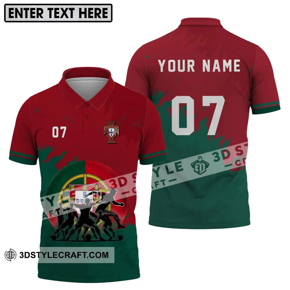 Unisex Shirt - Custom Name And Number Euro 2024 Portugal Team Polo / S T-Shirt