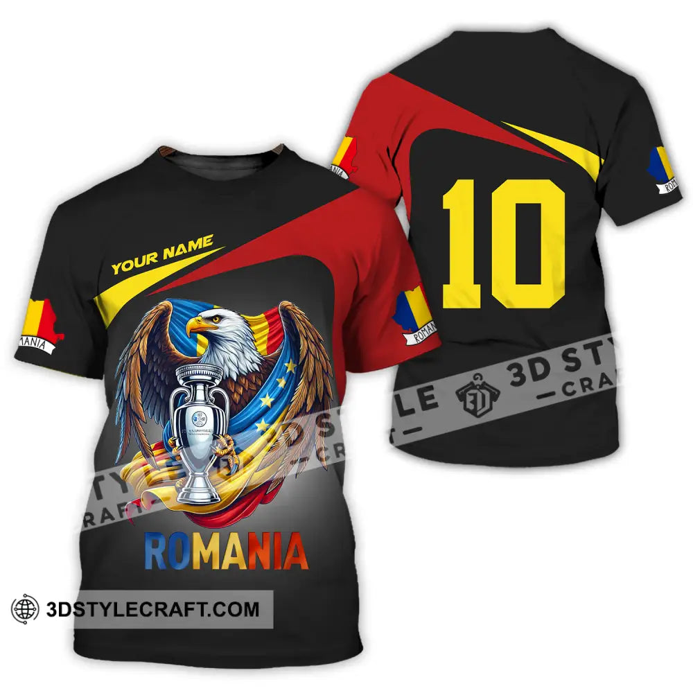 Unisex Shirt - Custom Name And Number Euro 2024 Romania T-Shirt / S T-Shirt