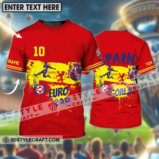 Unisex Shirt - Custom Name And Number, Euro 2024 Spain Goal! style option 1