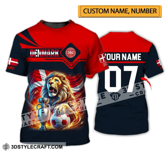 Unisex Shirt - Custom Name And Number Euro 2024 Sport Shirt, Denmark Team style option 1