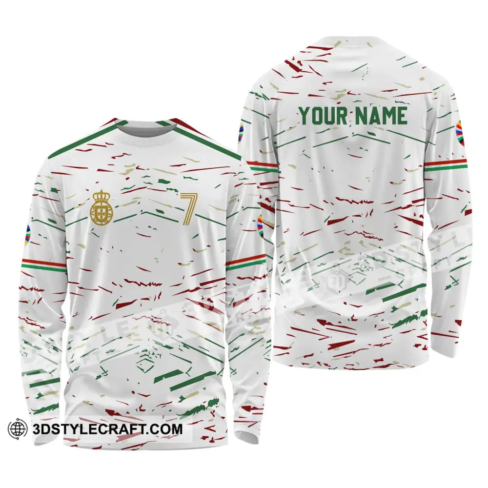 Unisex Shirt - Custom Name And Number Euro 2024 Team Line Color Long Sleeve / S T-Shirt