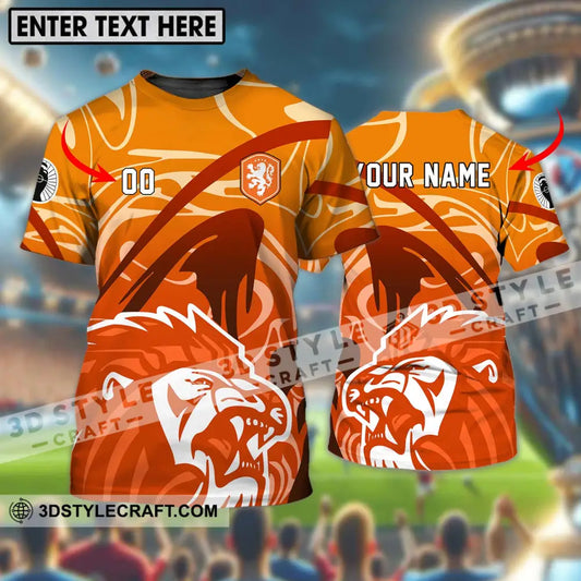 Unisex Shirt - Custom Name And Number Euro 2024 The Royal Dutch Netherlands Lion T-Shirt