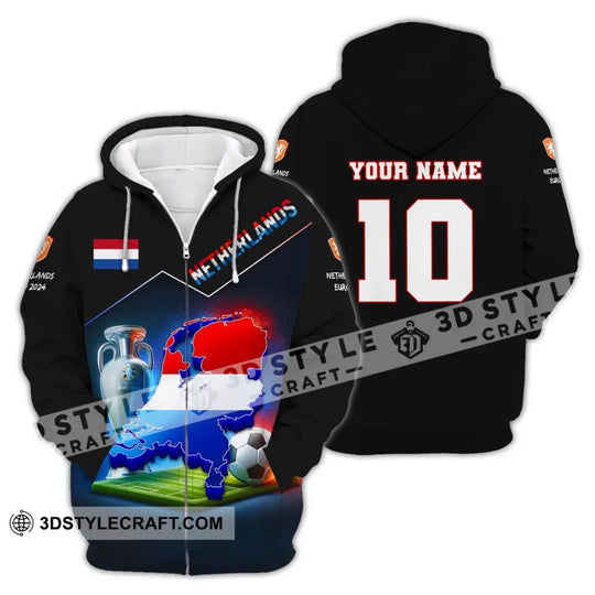 Unisex Shirt, Custom Name and Number Football T-Shirt, Euro 2024 Shirt, Netherlands Football Polo Long Sleeve Shirt style option 4