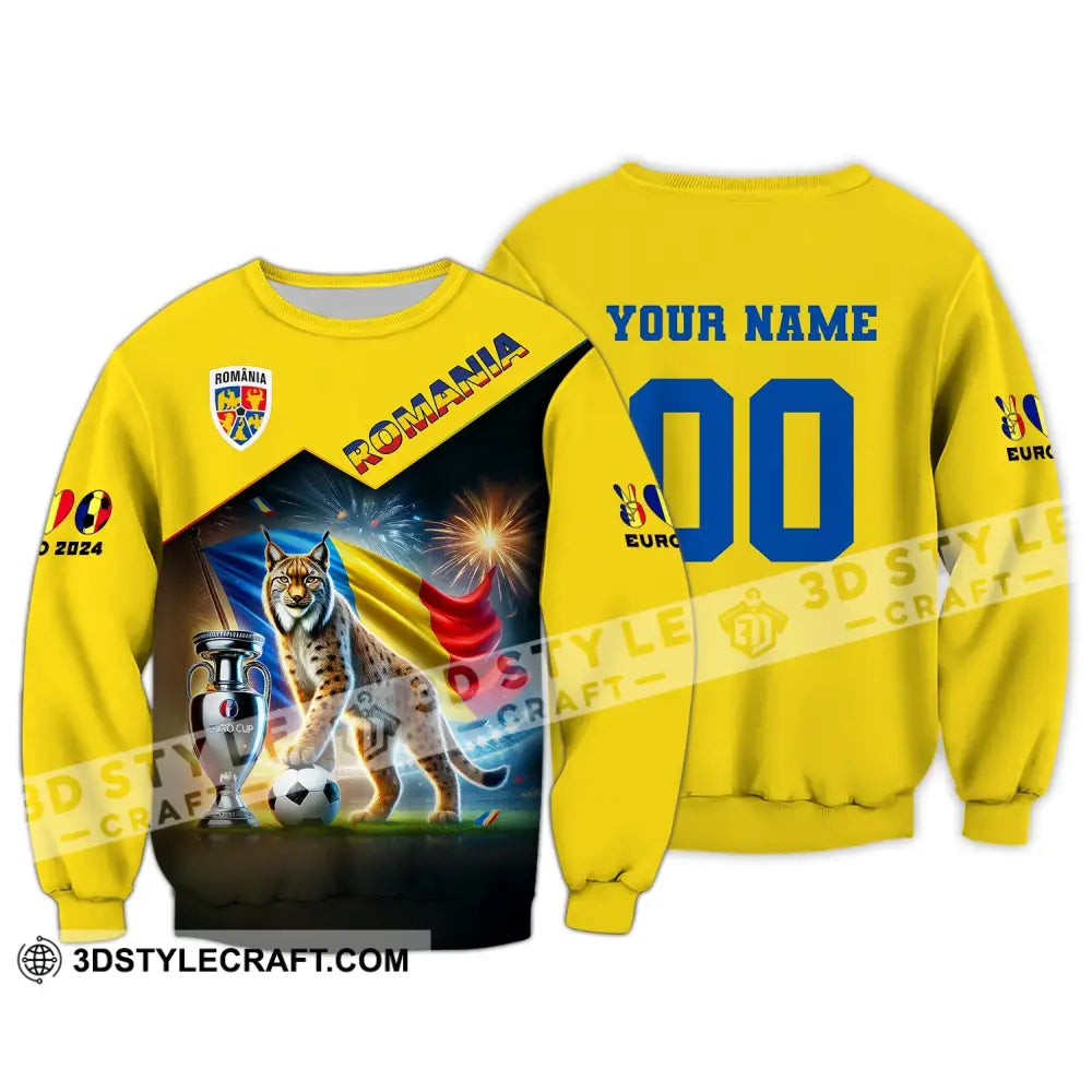 Unisex Shirt Custom Name And Number Football T-Shirt Euro 2024 Romania Polo Long Sleeve / S