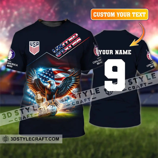 Unisex Shirt Custom Name And Number Football T-Shirt Euro 2024 United States Polo Long Sleeve