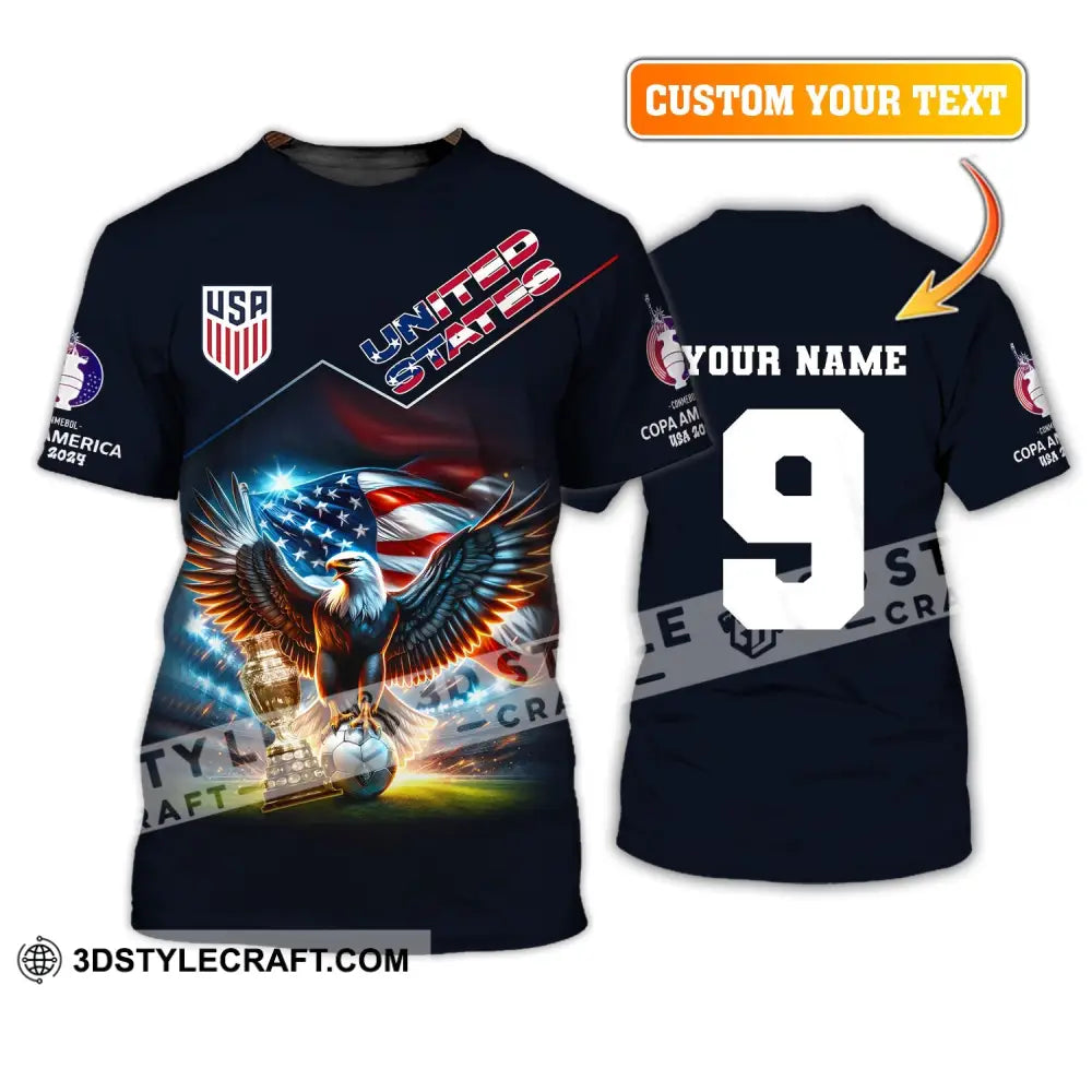 Unisex Shirt Custom Name And Number Football T-Shirt Euro 2024 United States Polo Long Sleeve