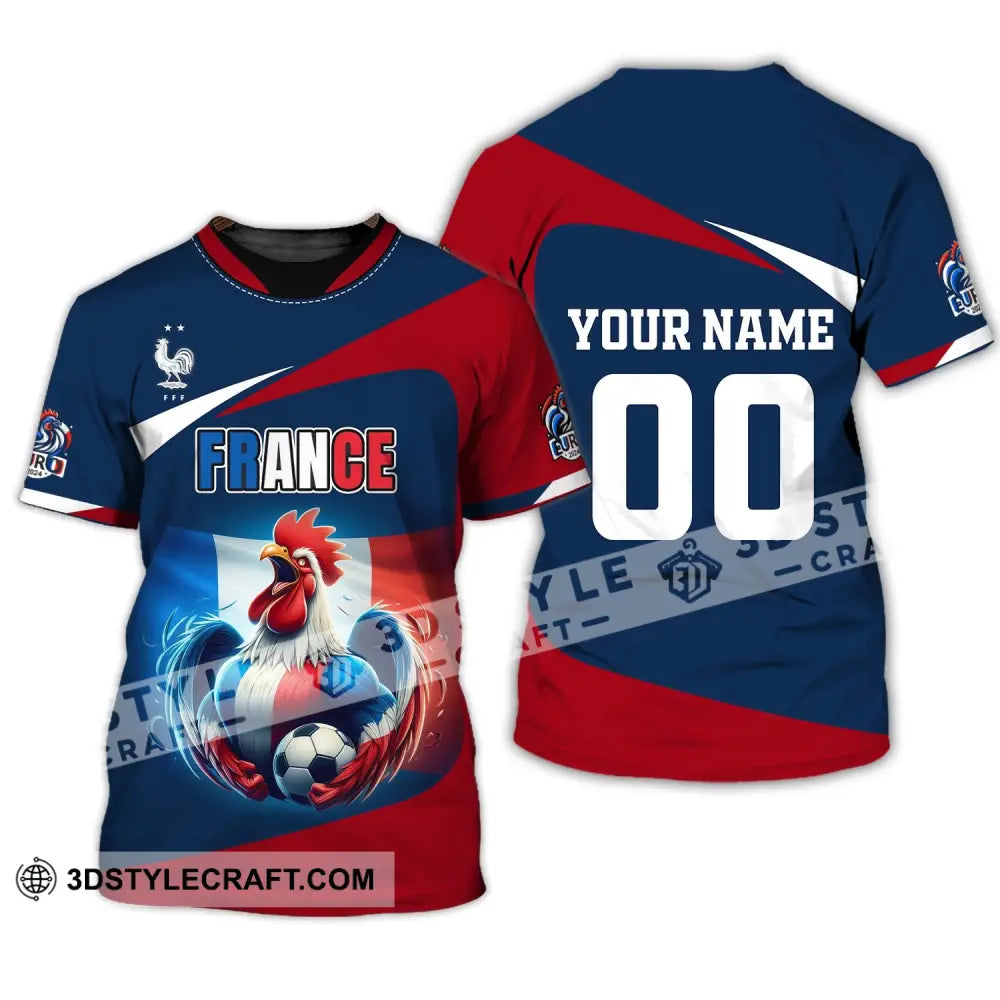 Unisex Shirt Custom Name And Number France Euro 2024 Football Polo Long Sleeve T-Shirt / S