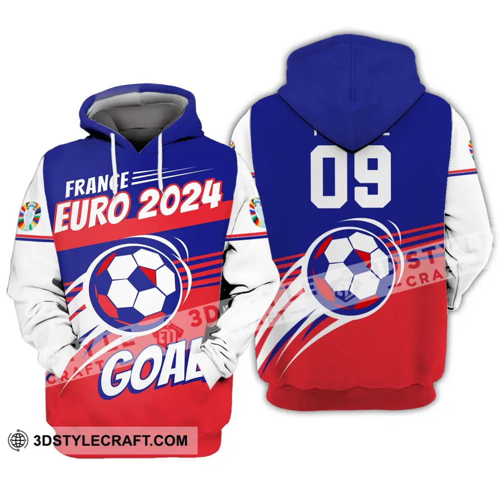 Unisex Shirt - Custom Name And Number France Euro 2024 National Team Goal! Hoodie / S T-Shirt