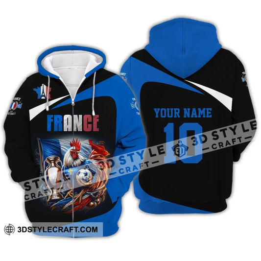 Unisex Shirt - Custom Name And Number France National Team Euro 2024 Chicken Zipper Hoodie / S