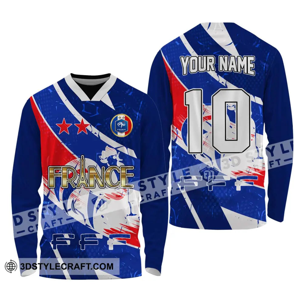 Unisex Shirt - Custom Name And Number France National Team Long Sleeve / S T-Shirt