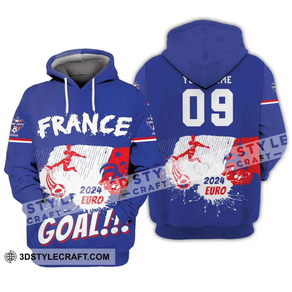 Unisex Shirt - Custom Name And Number France Team Euro 2024 Hoodie / S T-Shirt