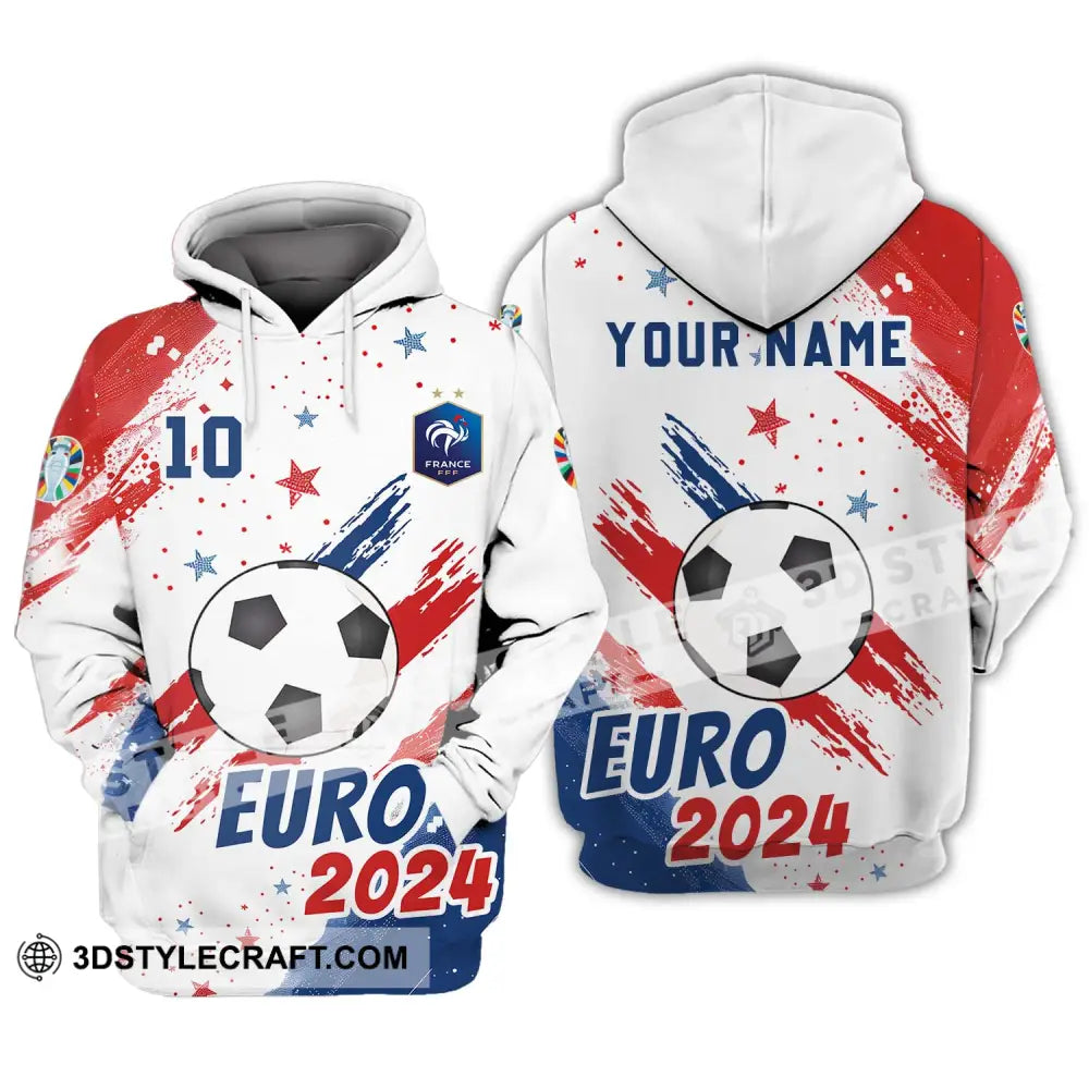 Unisex Shirt - Custom Name And Number France Team Light Stars Euro 2024 Hoodie / S T-Shirt