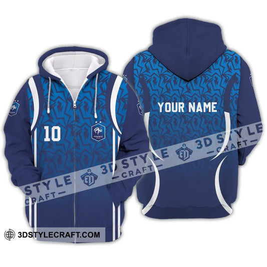 Unisex Shirt - Custom Name And Number France Team Lover Euro 2024 Zipper Hoodie / S T-Shirt