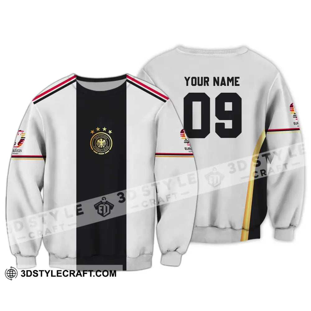 Unisex Shirt - Custom Name And Number Germany Black Line Euro 2024 Long Sleeve / S T-Shirt