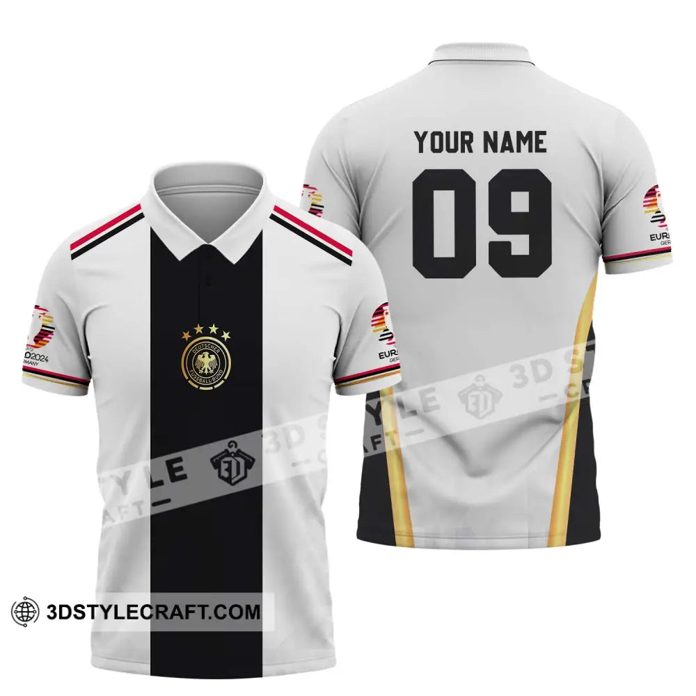 Unisex Shirt - Custom Name And Number Germany Black Line Euro 2024 Polo / S T-Shirt