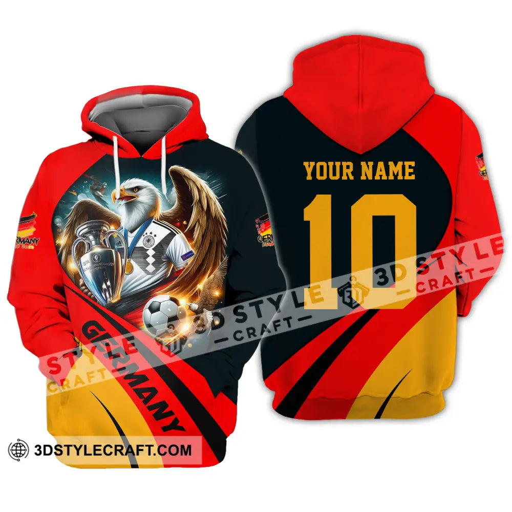 Unisex Shirt - Custom Name And Number Germany Euro 2024 Flag Color National Team Hoodie / S T-Shirt