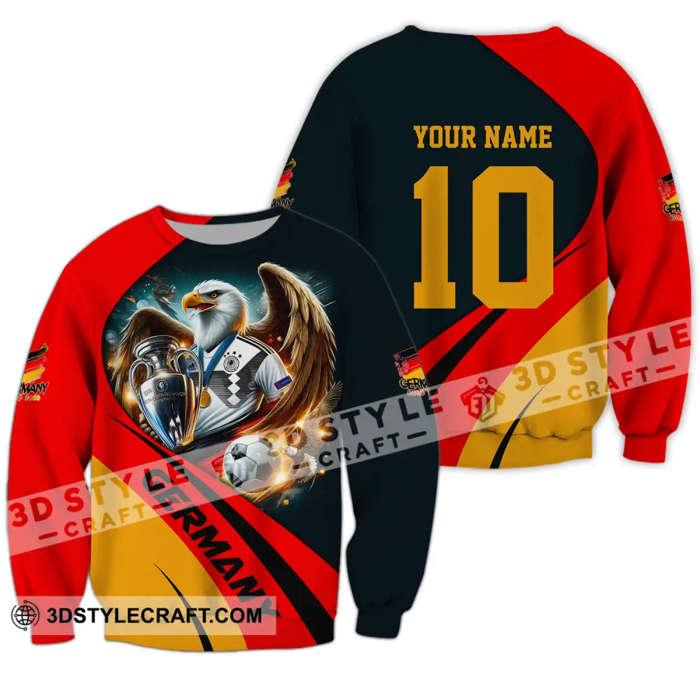 Unisex Shirt - Custom Name And Number Germany Euro 2024 Flag Color National Team Long Sleeve / S