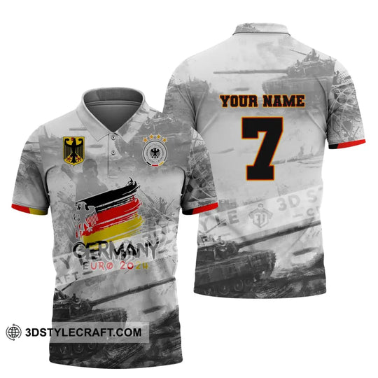 Unisex Shirt, Custom Name and Number Germany Euro 2024 Football Shirt, Germany Football Polo Long Sleeve style option 4