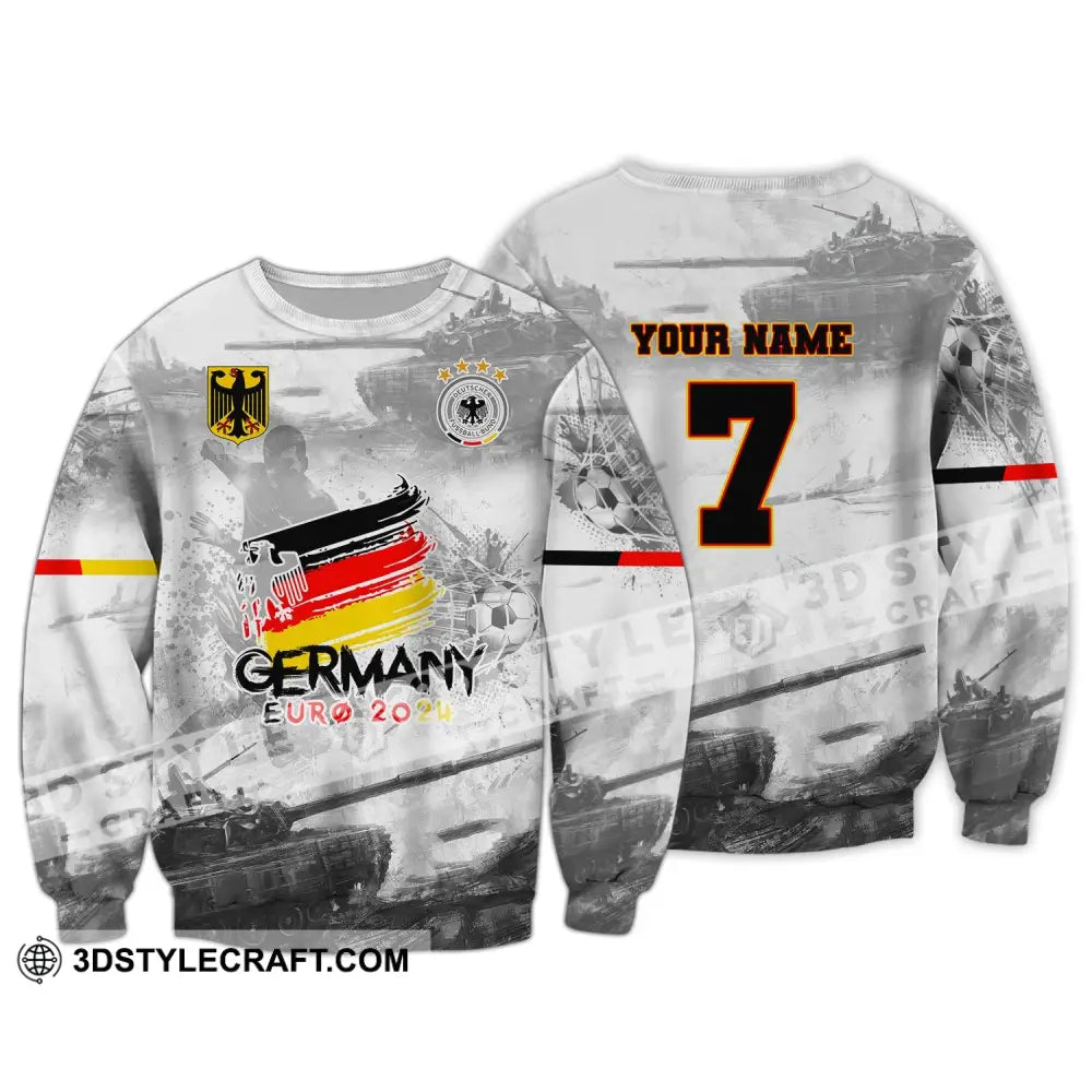 Unisex Shirt Custom Name And Number Germany Euro 2024 Football Polo Long Sleeve T-Shirt