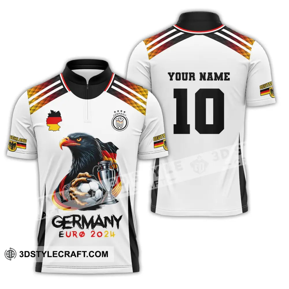 Unisex Shirt Custom Name And Number Germany Football Euro 2024 Polo Long Sleeve Zipper / S T-Shirt