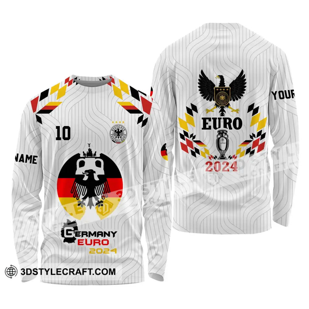 Unisex Shirt - Custom Name And Number Germany Team Euro 2024 Long Sleeve / S T-Shirt