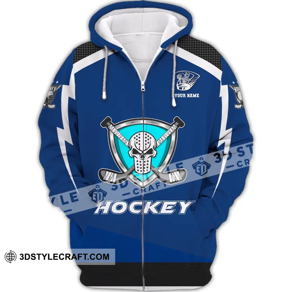 Unisex Shirt Custom Name And Number Hockey T-Shirt Polo Gift For Player Zipper Hoodie / S