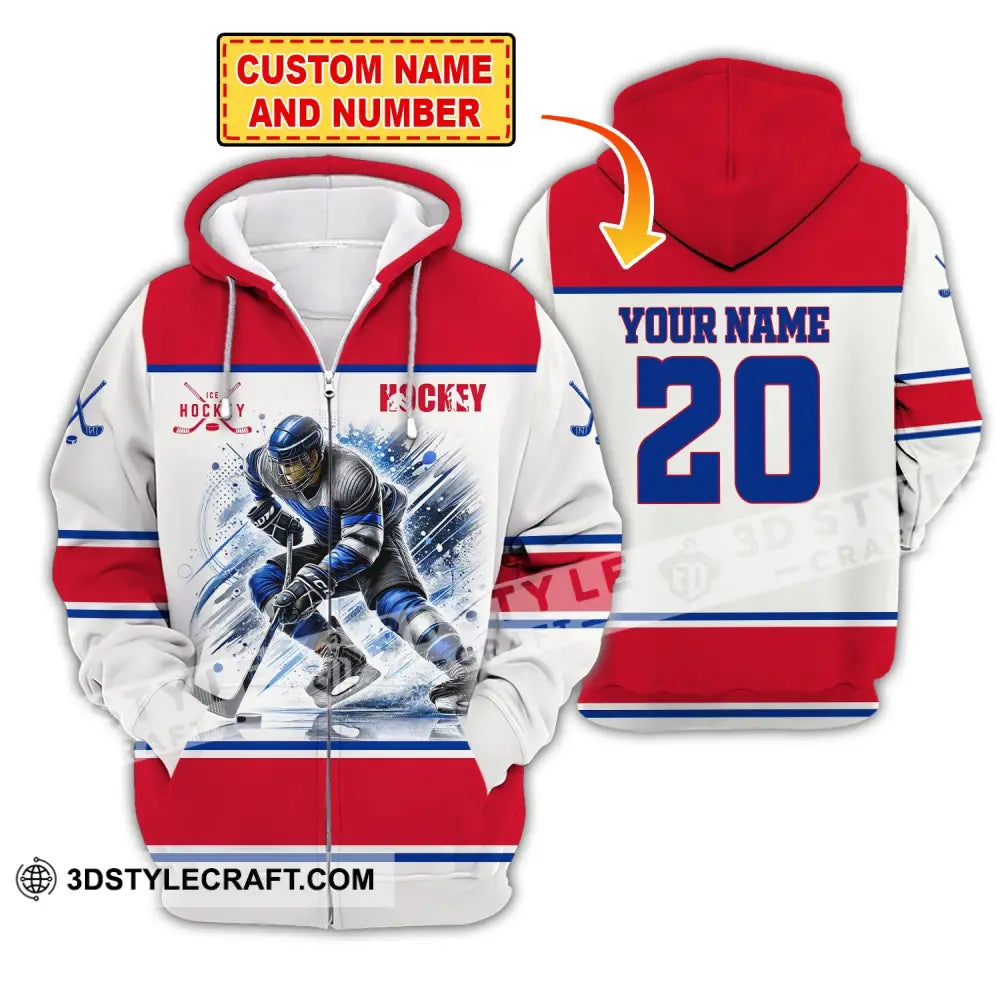 Unisex Shirt Custom Name And Number Ice Hockey T-Shirt For Club Gift Players T-Shirt