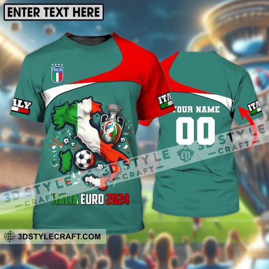 Unisex Shirt, Custom Name and Number Italia Football Shirt, Italia Football Polo Long Sleeve, Euro 2024 Shirt style option 1
