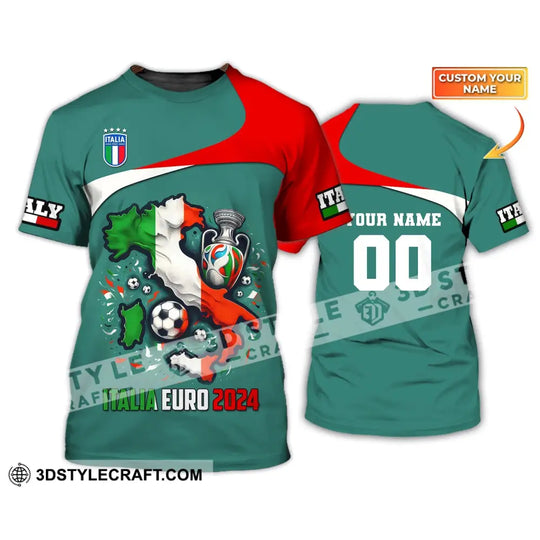 Unisex Shirt, Custom Name and Number Italia Football Shirt, Italia Football Polo Long Sleeve, Euro 2024 Shirt style option 2