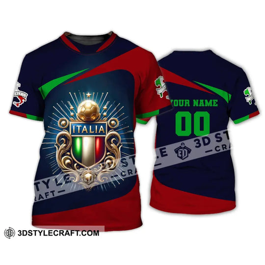 Unisex Shirt, Custom Name and Number Italia Football Shirt, Italia Football Polo Long Sleeve, Soccer Lover Shirt style option 3