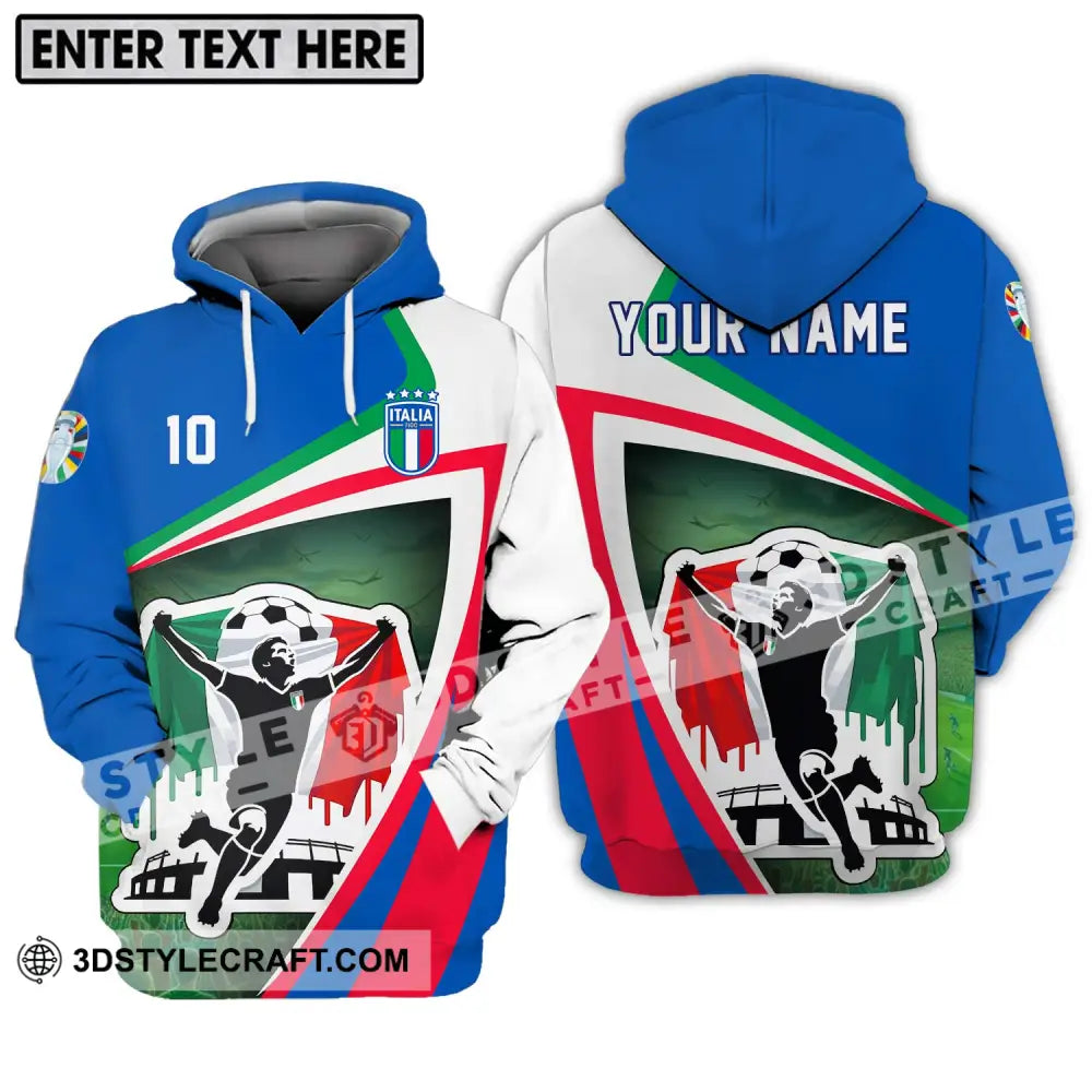 Unisex Shirt - Custom Name And Number Italy Euro 2024 National Team Hoodie / S T-Shirt