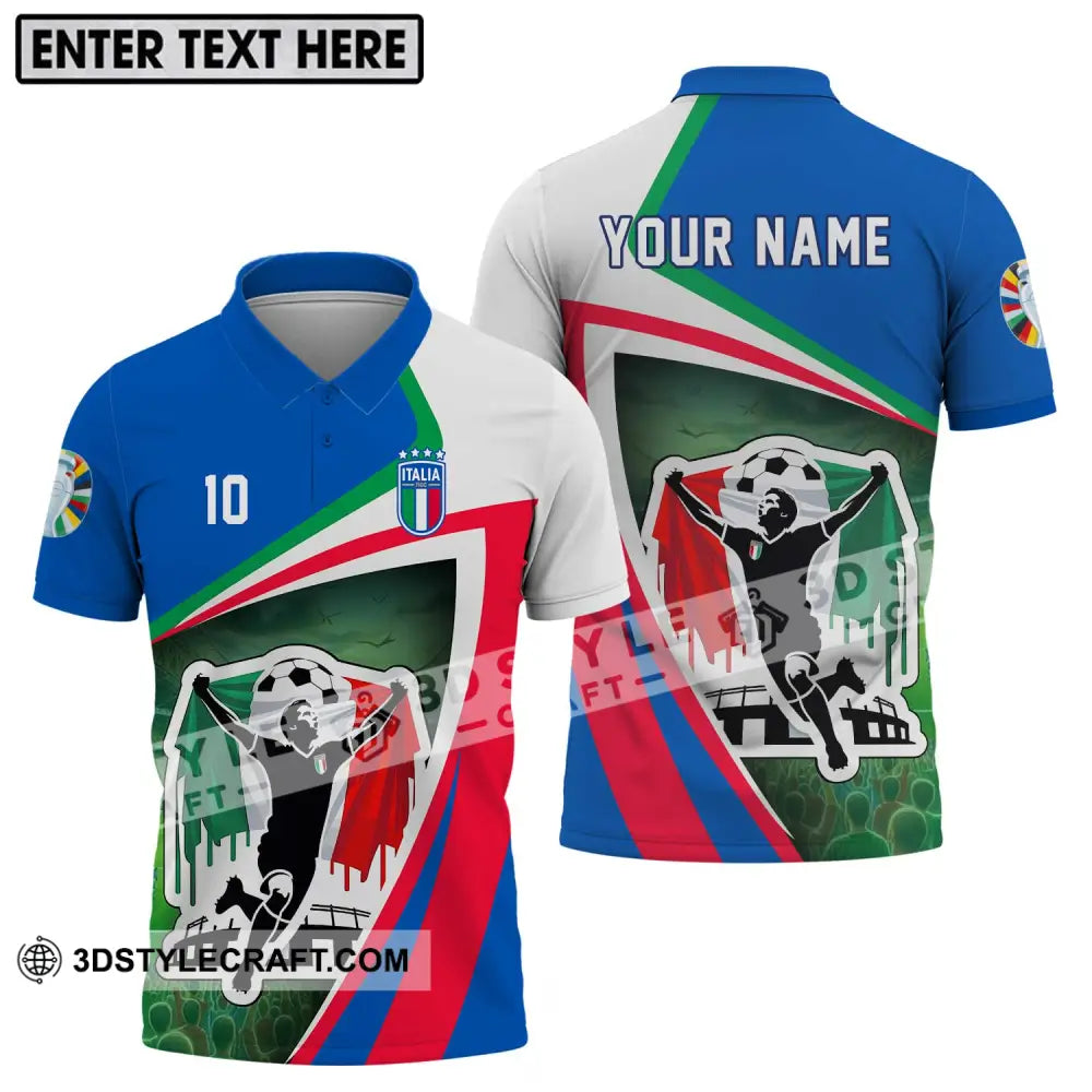 Unisex Shirt - Custom Name And Number Italy Euro 2024 National Team Polo / S T-Shirt