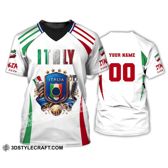 Unisex Shirt, Custom Name and Number Italy Football Shirt, Italy Football Polo Long Sleeve, Italy Euro 2024 Shirt style option 2