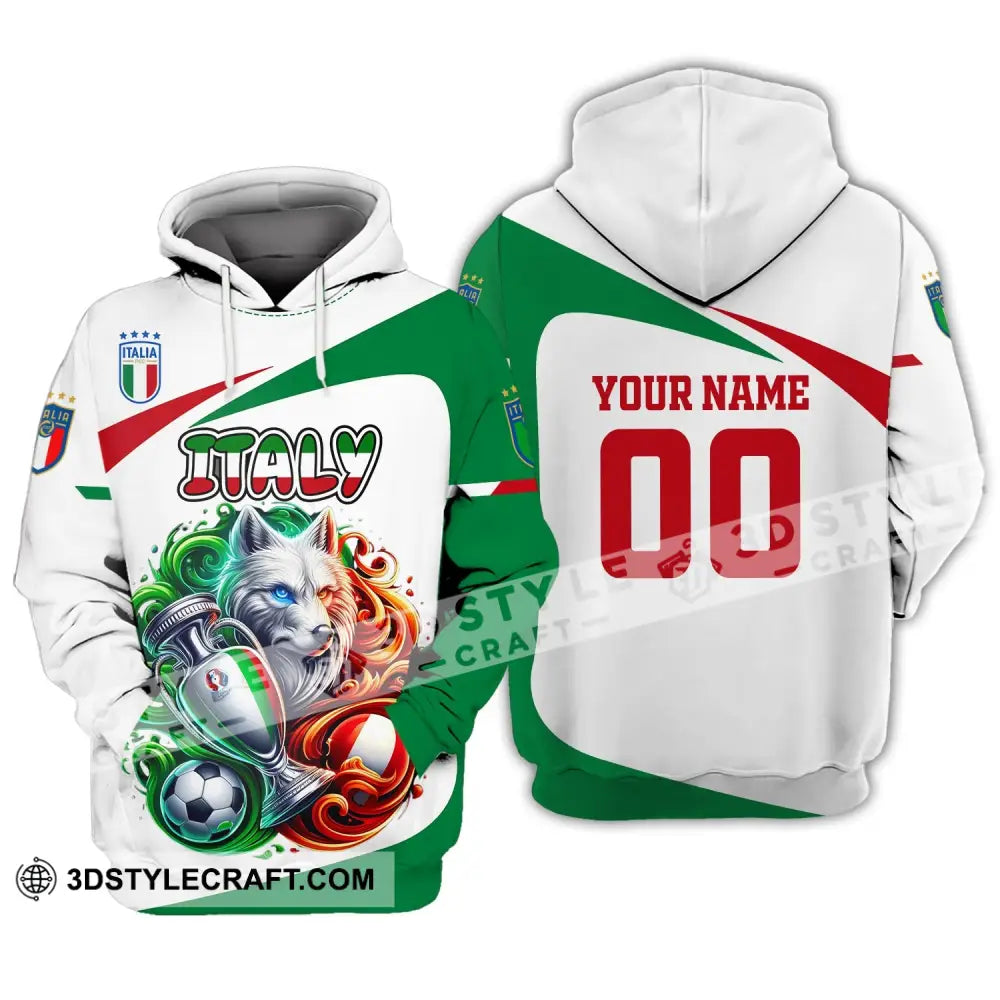 Unisex Shirt Custom Name And Number Italy Football Polo Long Sleeve Hoodie / S T-Shirt