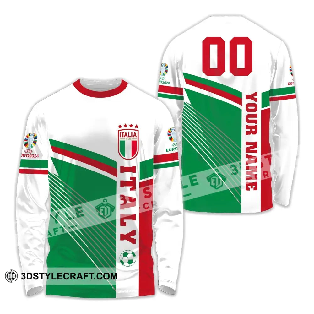 Unisex Shirt - Custom Name And Number Italy National Team Long Sleeve / S T-Shirt