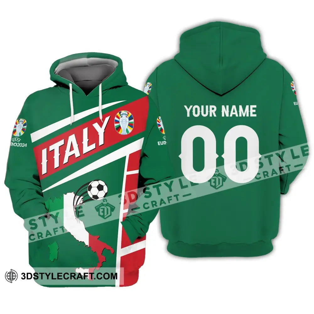 Unisex Shirt - Custom Name And Number Italy National Team Map Hoodie / S T-Shirt