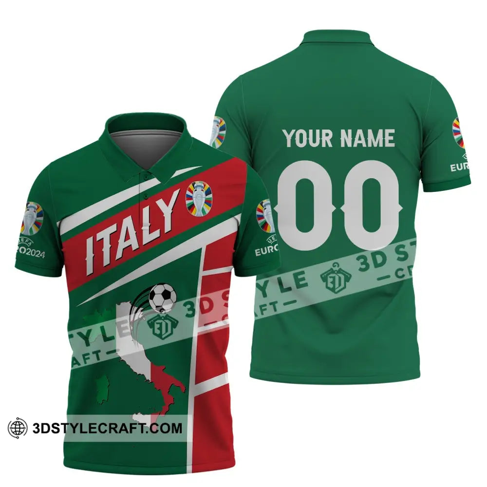 Unisex Shirt - Custom Name And Number Italy National Team Map Polo / S T-Shirt